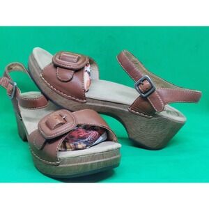 Rare Dansko Sue Brown Leather Comfortable Sandals Women's Size 8/ 39